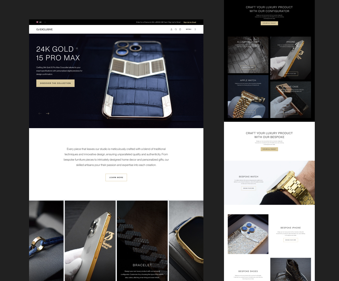 OJ Exclusive Ecommerce Website Redesign